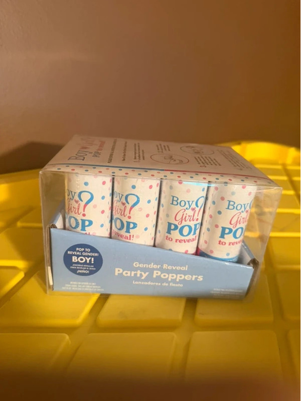 Party gender reveal poppers (boy)